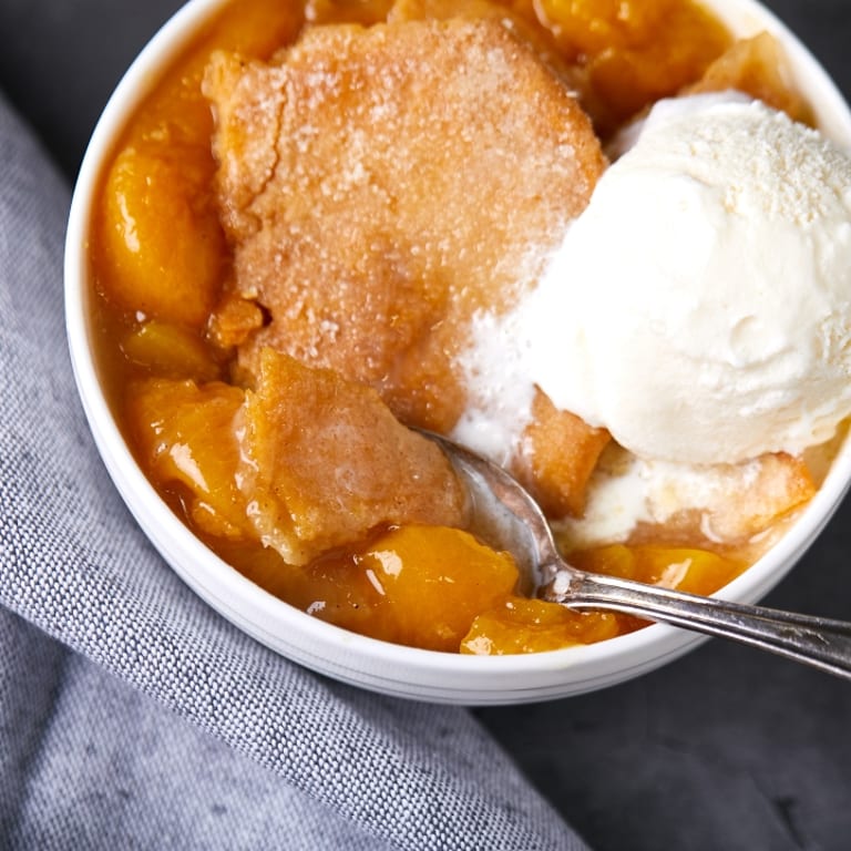 Delicious Peach Cobbler Awaits